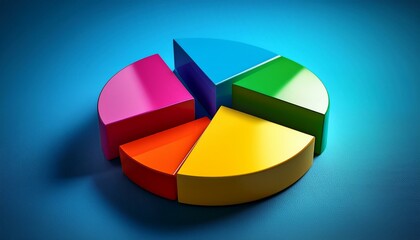 Obraz premium colorful 3d pie chart depicting vibrant data representation