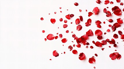 Falling Cherry Blossom Petals on White Background for Creative Use