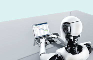 Project planning software for modish business project management on the computer screen showing timeline chart of the team project