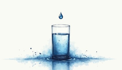 A single drop of ink spreading in a clear glass of water. Motherless illustration, HD Backgrounds