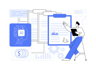 AI-Optimized Quote and Proposal Management abstract concept vector illustration.