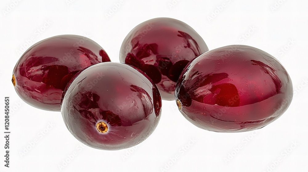 Aufkleber glossy cranberry berries isolated with precise clipping path