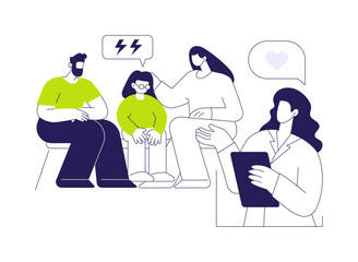 Teens anxiety treatment abstract concept vector illustration.