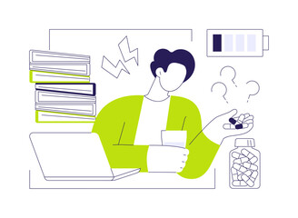 Attempted suicide abstract concept vector illustration.