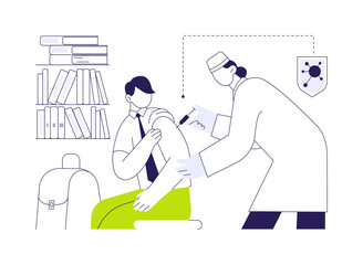 School based vaccinations for teens abstract concept vector illustration.