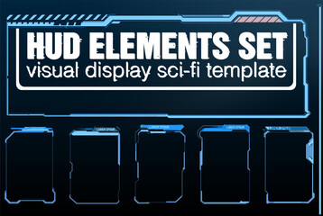 Obraz premium Visual display sci-fi template featuring HUD elements set for futuristic projects