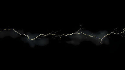Lightning in a completely black sky, thunderstorm background. Electric Sky. Illustration