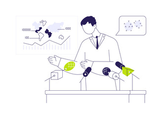 Infection spread public reporting abstract concept vector illustration.