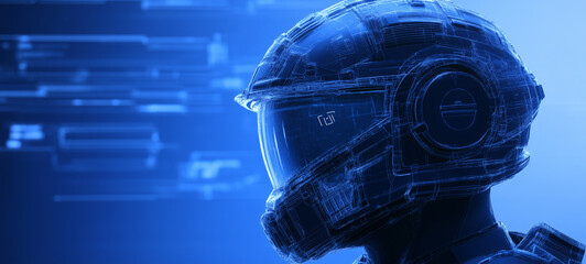 futuristic sci fi robot. futuristic technology and science concept