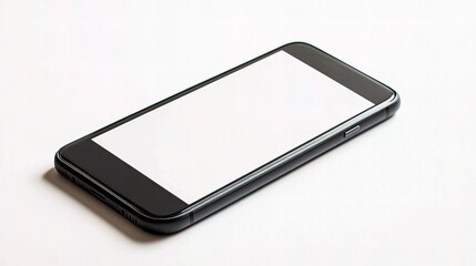 Elegant New Phone Isolated on White Background with Blank Screen