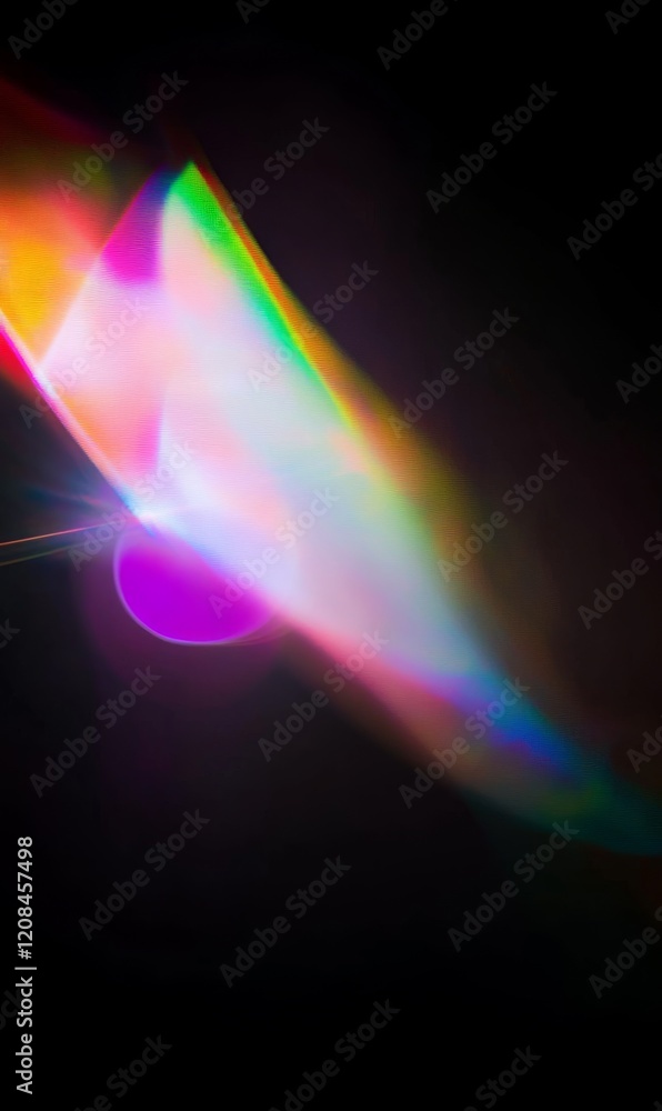 Wall mural vibrant prism light streaks across a dark background, creating a dynamic and colorful abstract image