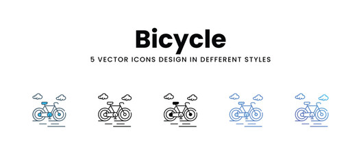 Bicycle icons in different style vector stock illustration