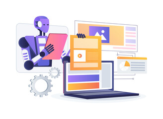 AI-Generated PR Content abstract concept vector illustration.