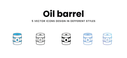 Oil barrel icons in different style vector stock illustration