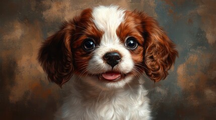 Cute cavalier king charles spaniel puppy with adorable expression