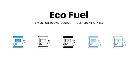 Eco Fuel icons in different style vector stock illustration