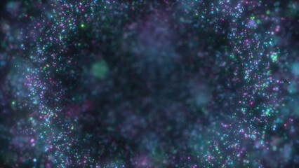 Abstract background with shimmering blue lights and particles creating a dreamy, cosmic atmosphere. Ideal for digital and tech-themed designs