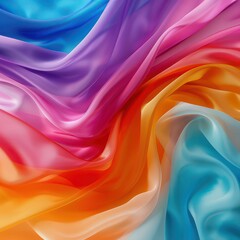 Obraz premium Multicolored chiffon. Dynamic wavy beauty background