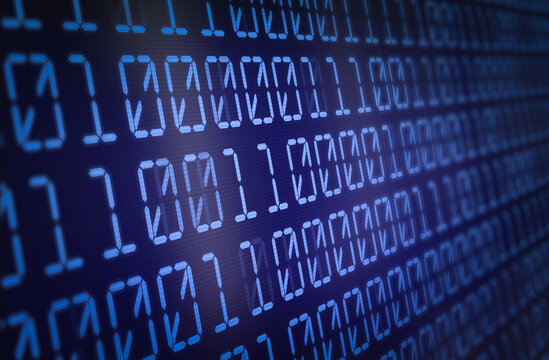 Blue Binary code Background. Digital and Secure Data Concept. Abstract Illustration