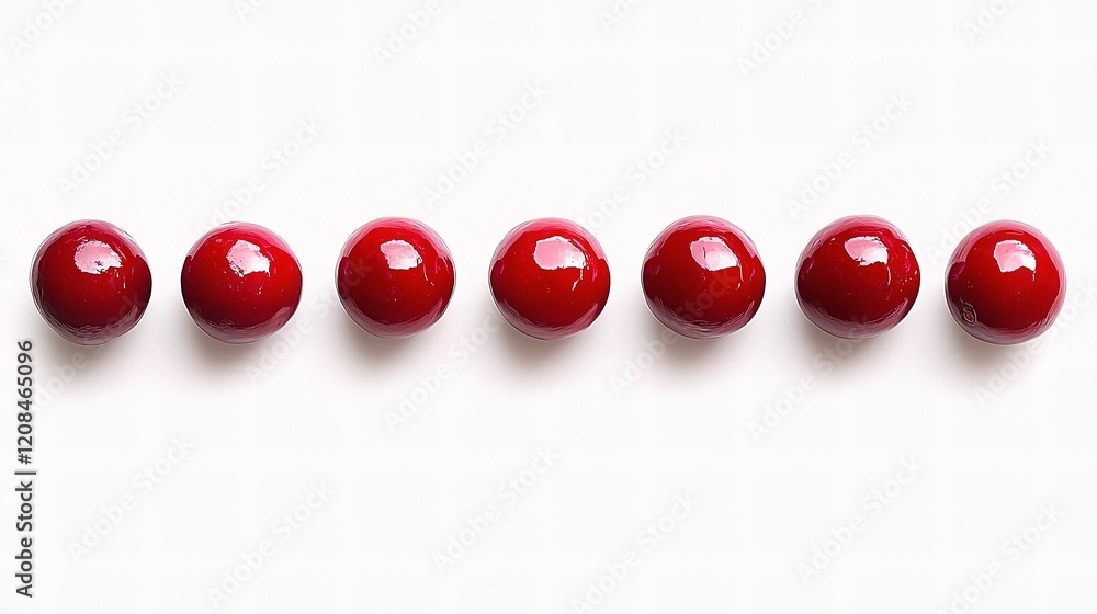Poster glossy cranberry berries with precise clipping path isolated