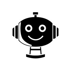 Bot or chatbot icon. Cheerful Robot Character with Full Body Design on White Background
