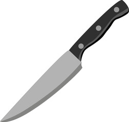 Hand drawn kitchen knife isolated on white background