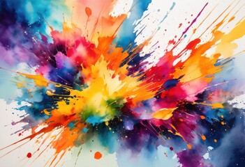 dynamic watercolor splash effect bringing colorful energy canvas background art exploration aesthetic presentation, vibrant, painting, abstract, brushstroke
