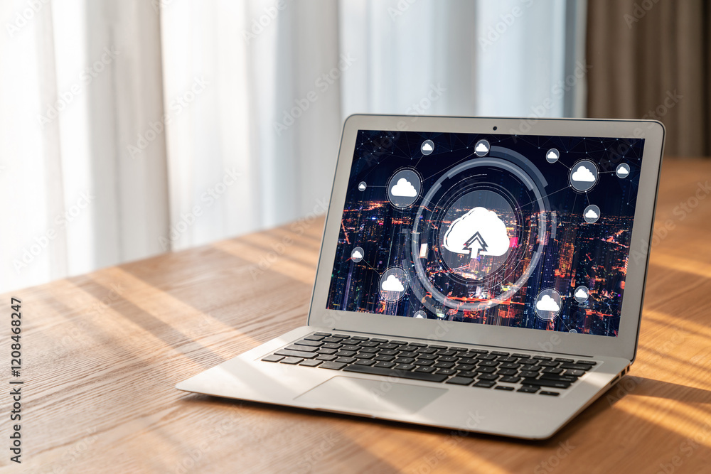 Poster cloud computing software for modish remote work and personal data storage