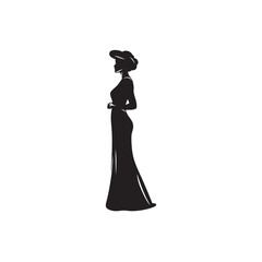 silhouette of a woman in a dress