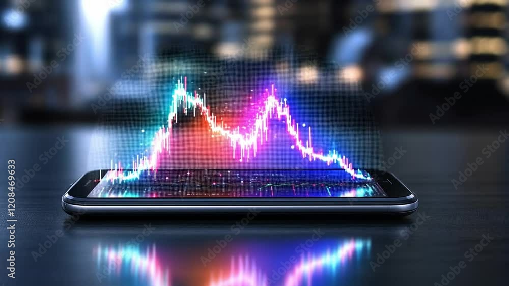 Poster advanced artificial intelligence trends visualized on a modern smartphone screen