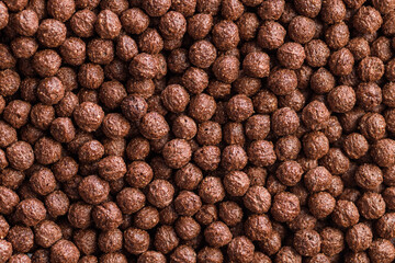 Breakfast cereal chocolate balls. Top view.