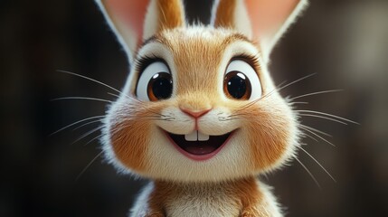 Charming easter bunny with joyful expression for holiday celebration designs