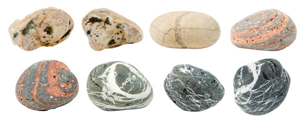 Sea stones set isolated