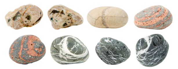 Sea stones set isolated