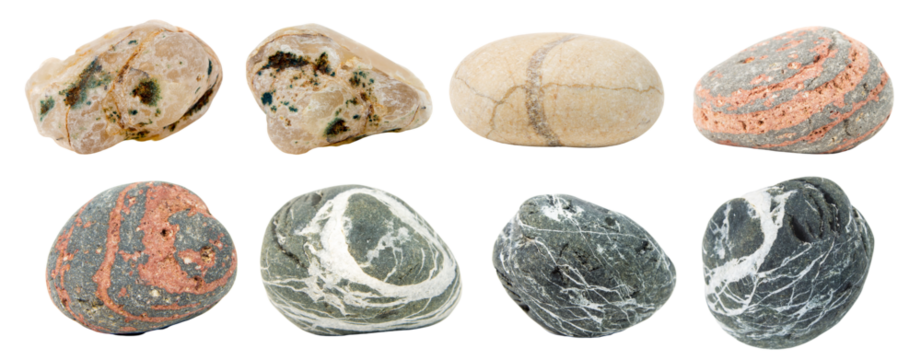 Sea stones set isolated