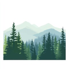 Fototapeta premium Majestic Mountain Range Overlooking a Verdant Pine Forest