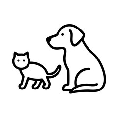 Obraz premium Dog and cat sitting together