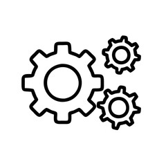 Obraz premium Gears in line art style with black outline