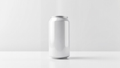 Minimalist white can on clean surface, modern simplicity