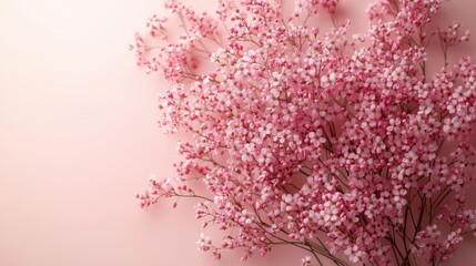 Fototapeta premium Charming Arrangement of Pink Flowers on Soft Pink Background