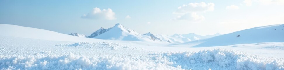 Obraz premium Frozen landscape of snow field with smooth surface isolated, snowflake, peaceful, white