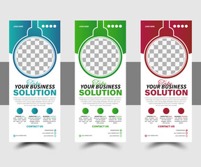 rollup  banner design  .Creative Business Template Design with Vector Icons