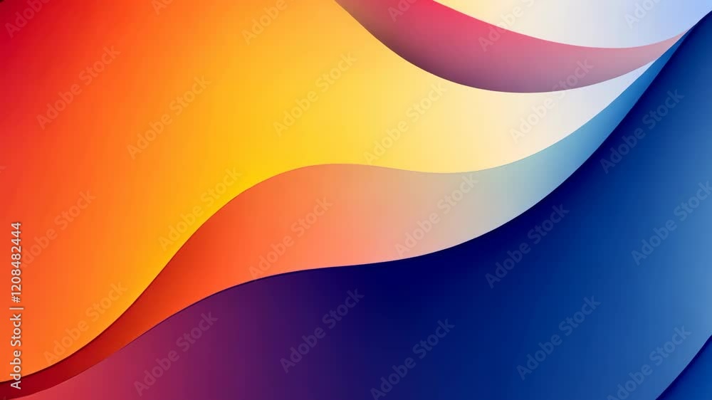 Poster colorful abstract waves blend together creating a vibrant and dynamic visual experience at sunset