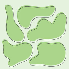 Set of green abstract blob shapes