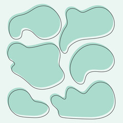 Set of turquoise abstract blob shapes
