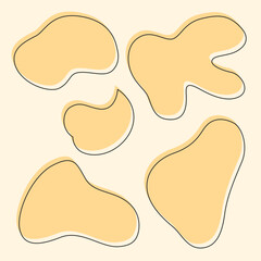 Set of light orange abstract blob shapes