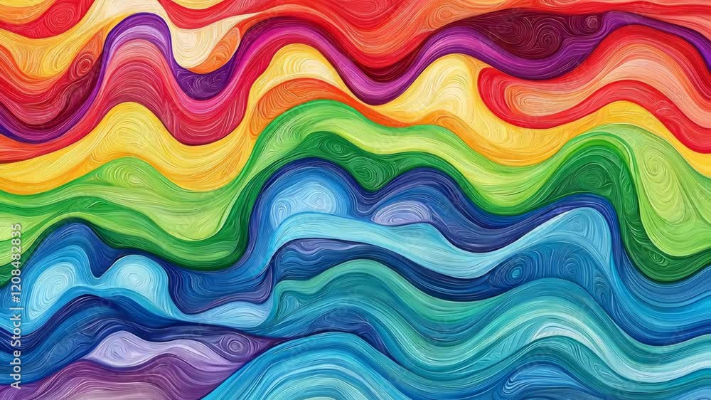 Aufkleber vibrant waves of color create an abstract landscape filled with movement and energy throughout the c