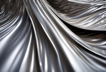 Obraz premium detailed macro shot shimmering silver metallic texture highlighting reflective surface intricate patterns, chrome, glossy, shine, grain, luster, sheen, vibrant