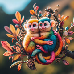 Obraz premium monkey love