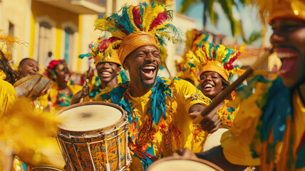 Carnival Drummers in Action
